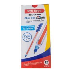 Esfero OFFI-ESCO OE-076F Azul 0.7 Semi Gel*12UND