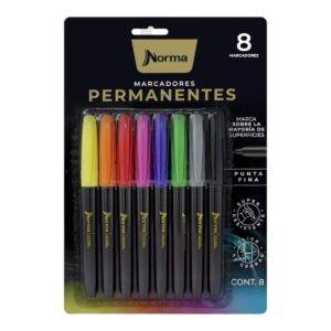 Marcadores Premium Permanente Punta Fina Norma * 8 und