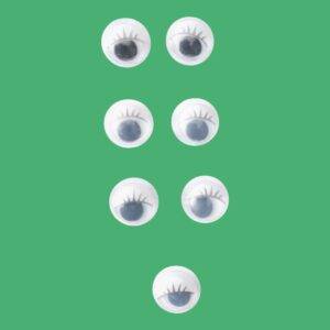 Ojos Locos Con Pestañas Negros Pequeño *7Und