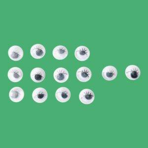 Ojos Locos Con Pestañas Negros Mini *14Und
