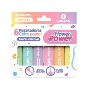 Resaltador PRIMAVERA Mini Pastel *6 FLOWER POWER