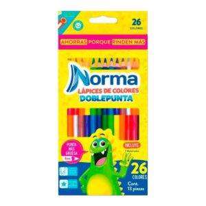 Caja De Colores Norma Doble Punta 13 Lápices 26 Colores