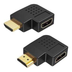 Adaptador HDMI A HDMI En Angulo Recto Macho A Hembra Vertical Plano Izquierdo LJ-39 HD M/F180