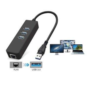 Multiplicador Adaptador De 3 Puertos USB Y 1 Puerto De Internet LAN LJ-19