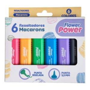 Resaltadores Flower Power Primavera Macarons *6und