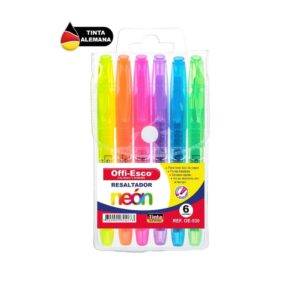 Resaltador Neón Estuche *6 Offi-Esco Oe-530