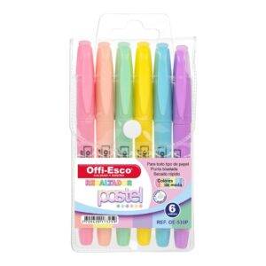 Resaltador Pastel Estuche *6 Offi-Esco Oe-530P