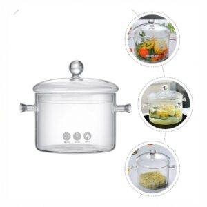 Olla De Vidrio Templado Transparente Con Tapa 1.5 Litros