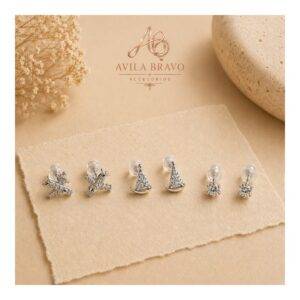 Aretes En Set * 3 Pares En Acero Avión Plateado