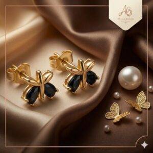 Aretes Topo Rodio Mariposa