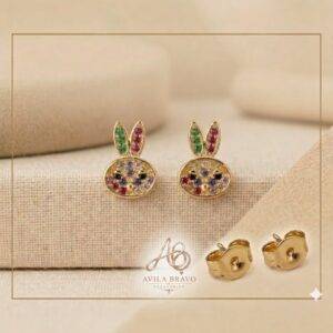Aretes Topo Rodio Conejo