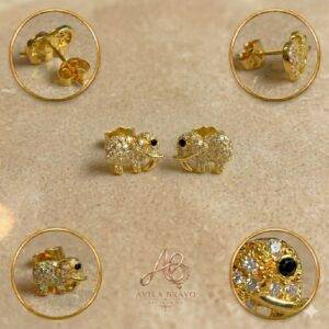 Aretes Topo Rodio Elefante