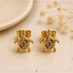 Aretes Topo Rodio Tortuga