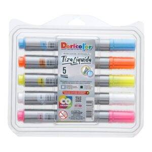 Estuche Marcador Tiza Liquida Surtido Doricolor *5 Uds