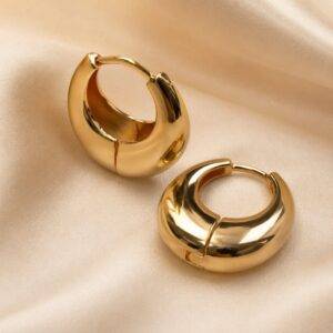 Aretes Candonga Abombada Dorada Cover Gold