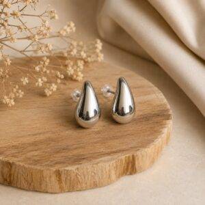 Aretes Gota Pequeña Plateado
