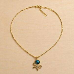Collar En Rodio Con Dije De Astronauta en Zircones