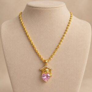 Collar En Rodio Con Dije Grado en Zircones
