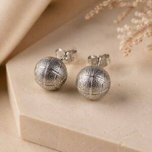 Aretes Topo Bola Grande Plateada